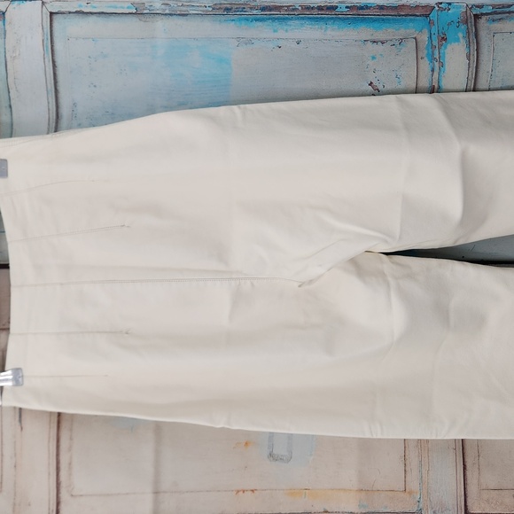 FREE PEOPLE Cecily Pleated Faux Leather Pants Ivory White - Picture 5 of 8